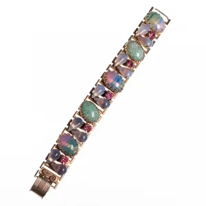 Vintage Juliana Periwinkle Rhinestone Bracelet with Elegant Closure