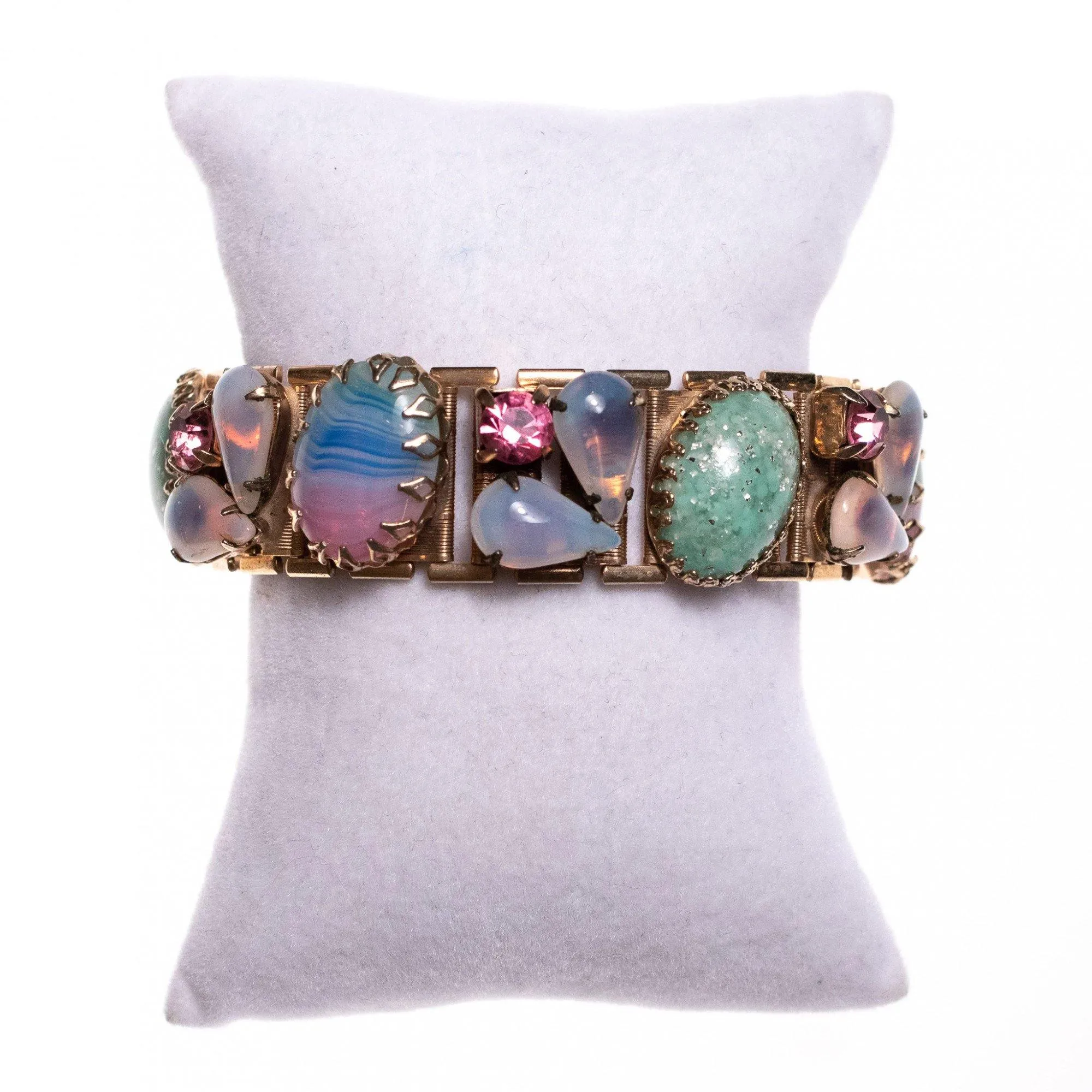 Vintage Juliana Periwinkle Rhinestone Bracelet with Elegant Closure