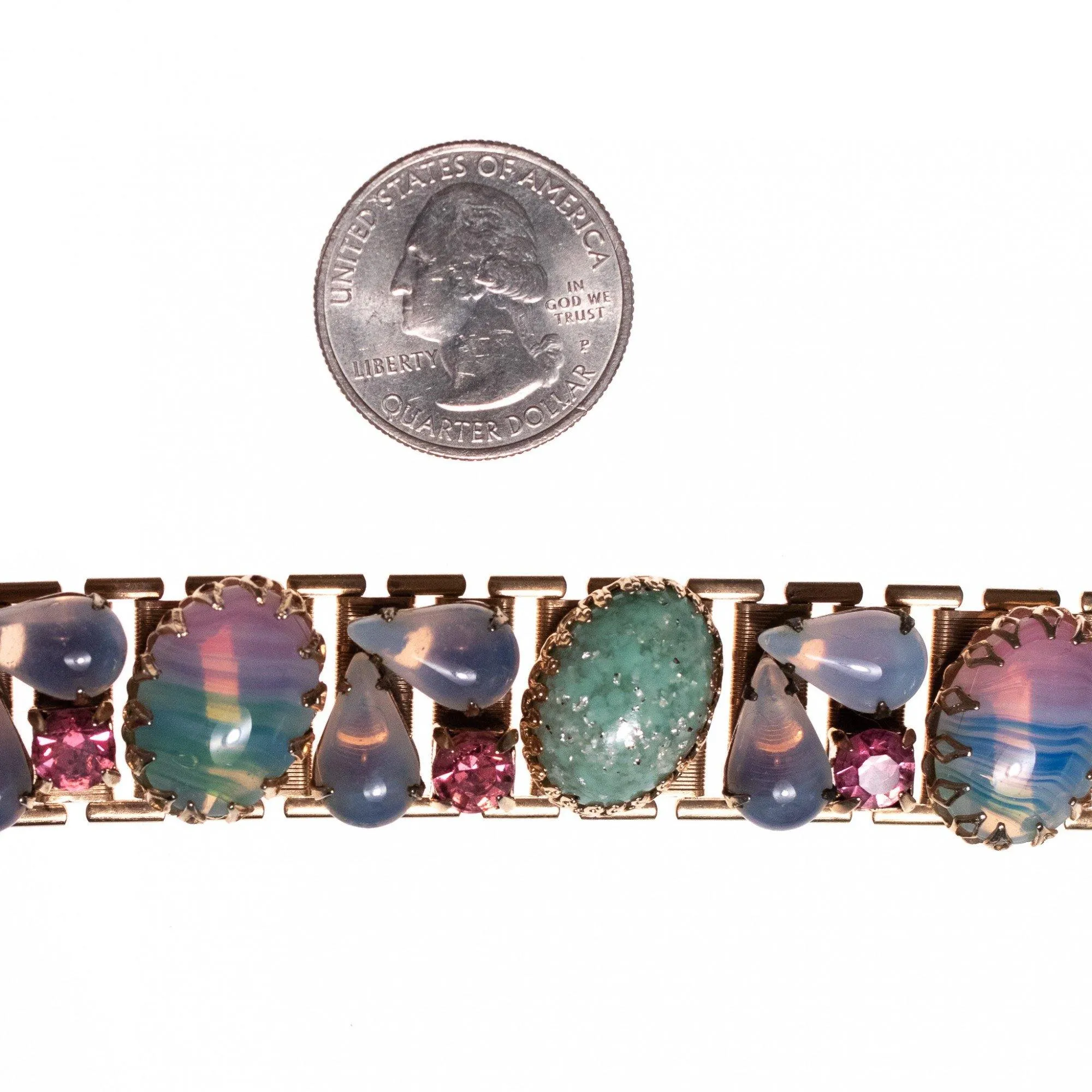 Vintage Juliana Periwinkle Rhinestone Bracelet with Elegant Closure