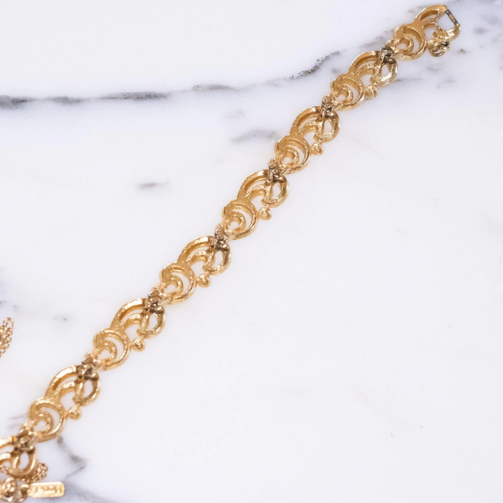 Vintage Monet Gold Scroll Bracelet