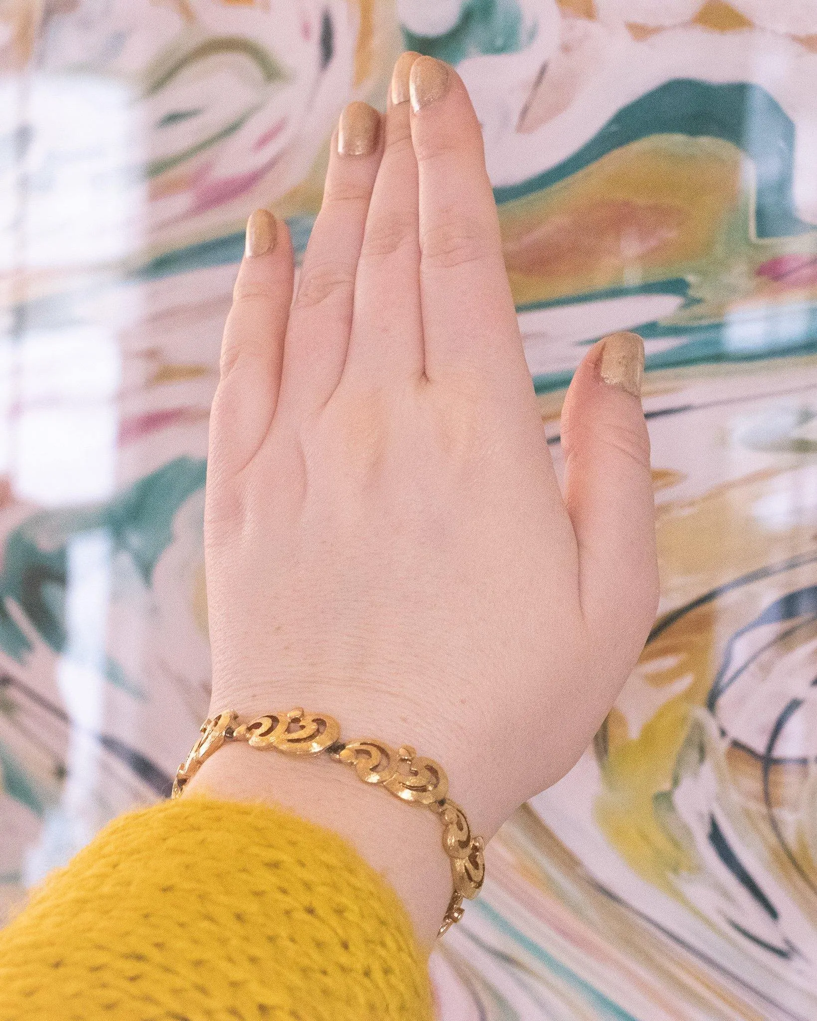 Vintage Monet Gold Scroll Bracelet