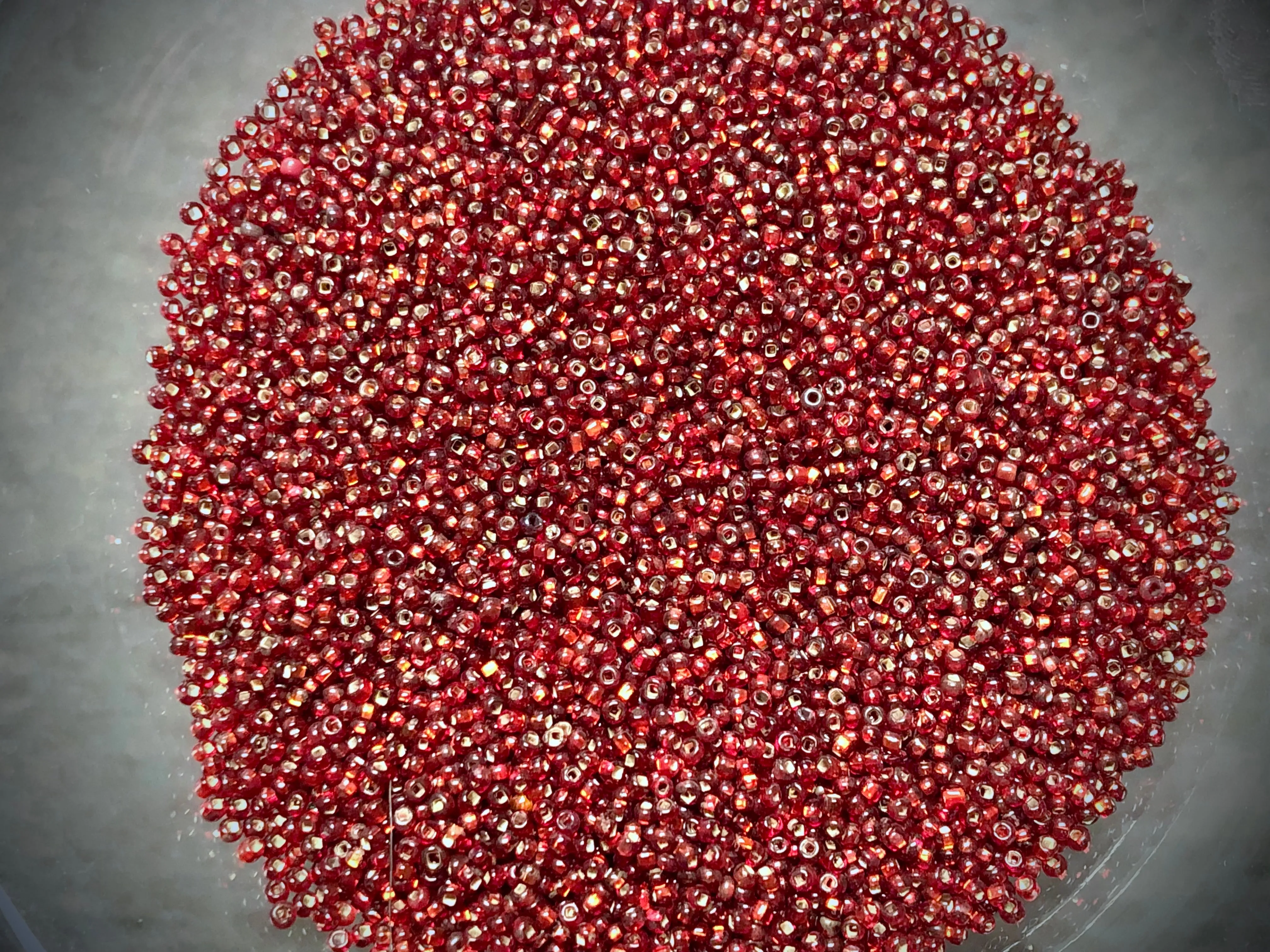 Vintage Venetian Seed Beads - 11/0 - Transparent Garnet