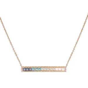 Vita Blue Ombre Gemstone Bar Necklace