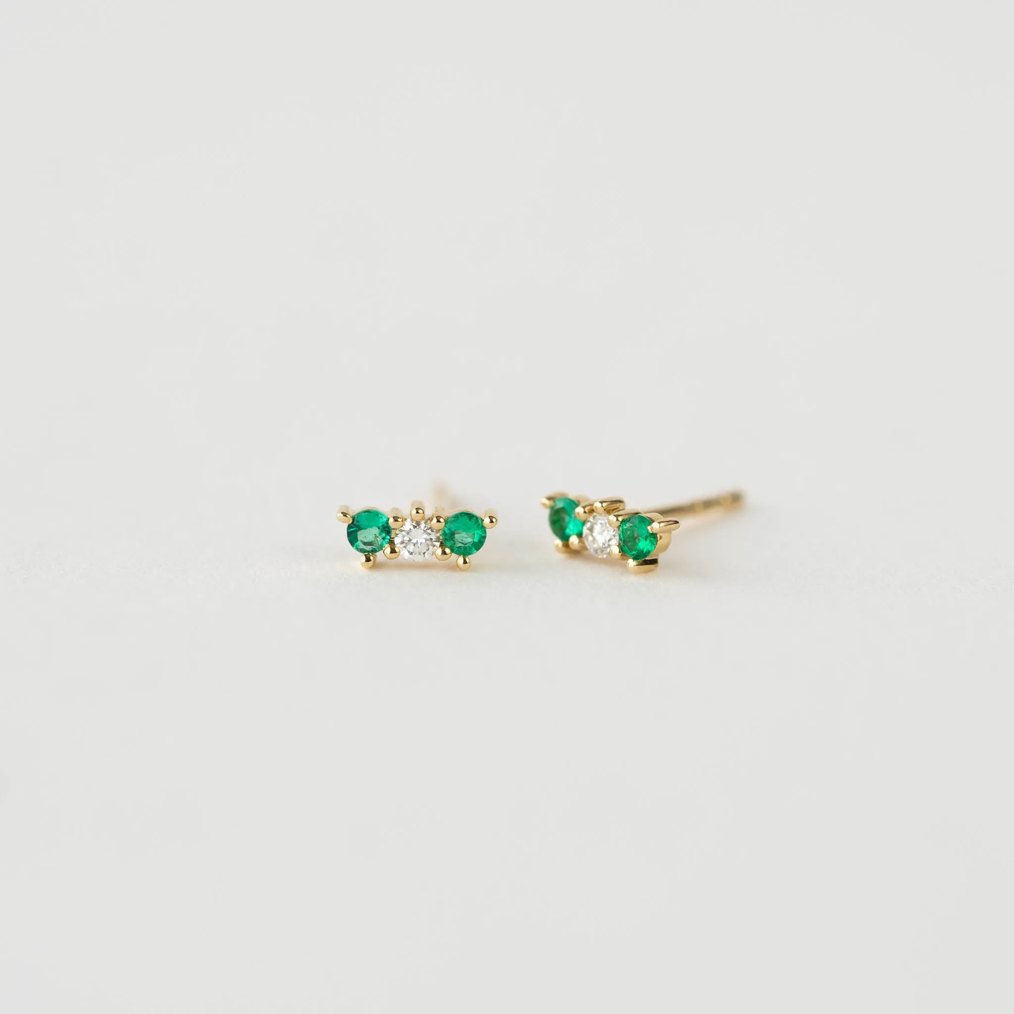 Vivian Emerald and Diamond Earrings