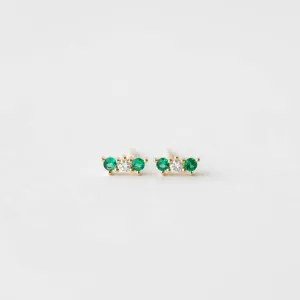 Vivian Emerald and Diamond Earrings