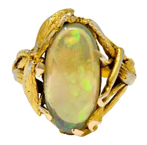 Walton & Co. Arts & Crafts Opal 14 Karat Gold Dragonfly Ring