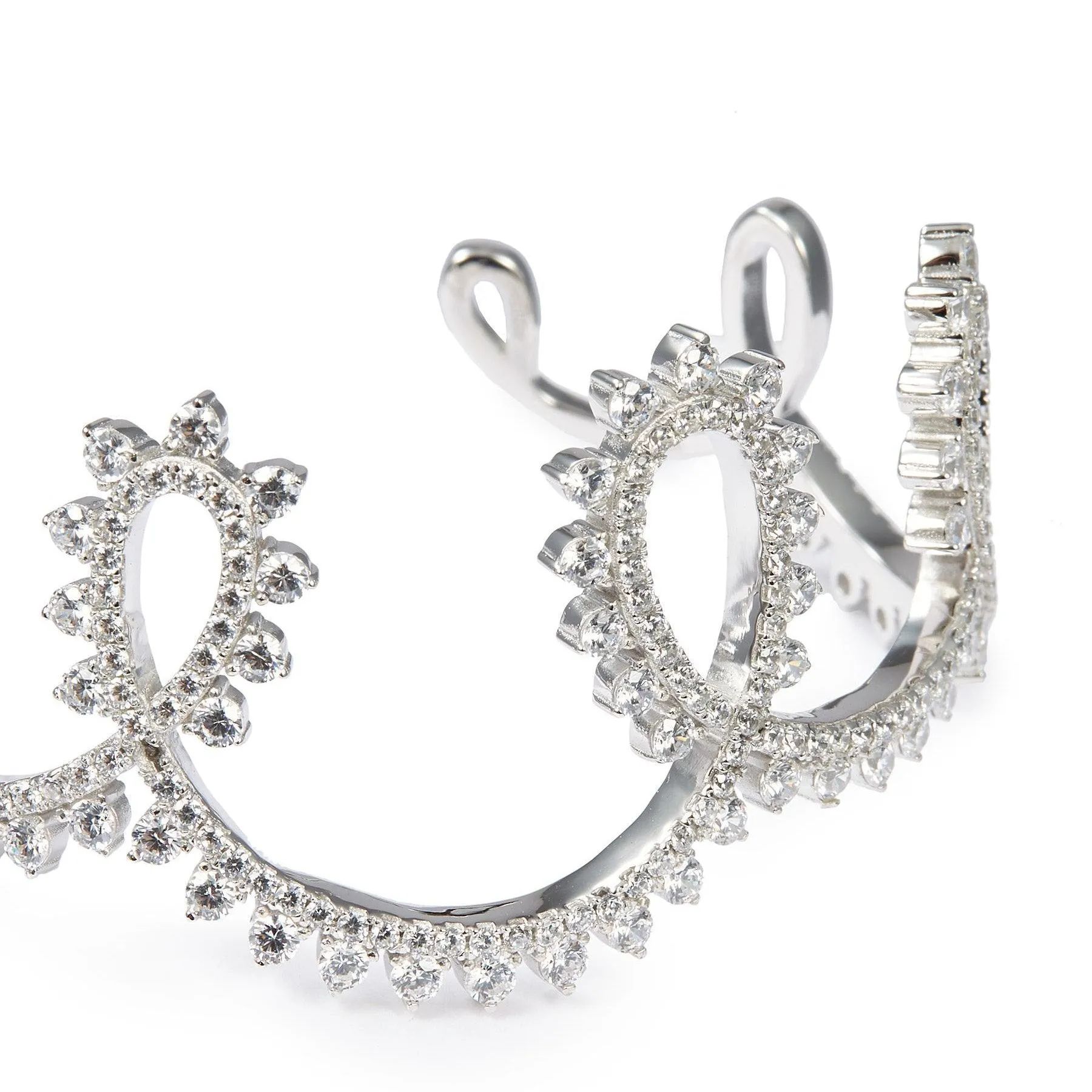 Wedding Embroidery Silver Cuff Bracelet