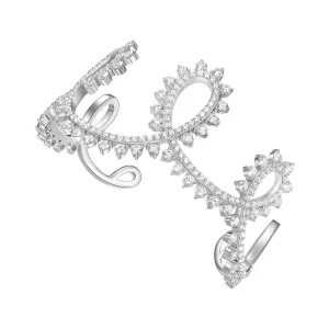 Wedding Embroidery Silver Cuff Bracelet