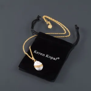White Egg Pendant Necklace