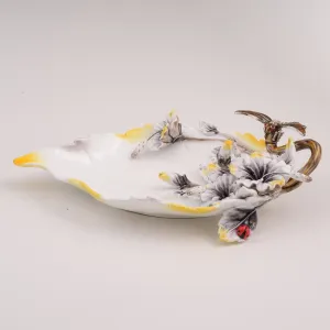 White Plate with Flowers