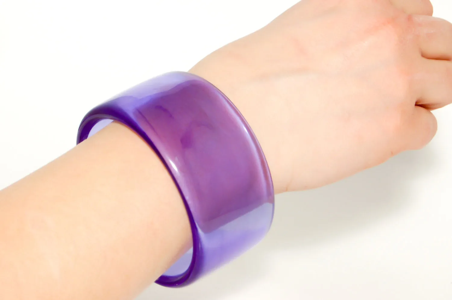 Wide Purple Lucite Bangle by Givenchy