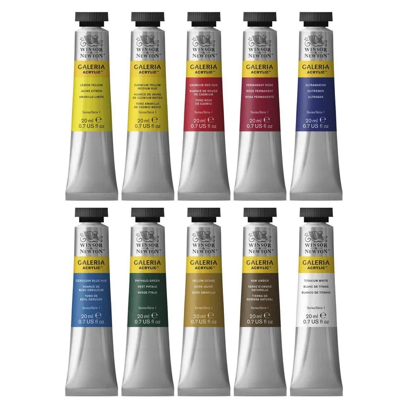 Winsor & Newton - Galeria Acrylic - 10 x 20ml Tube Set