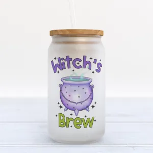 Witch's Brew Halloween Frosted Glass Can Tumbler