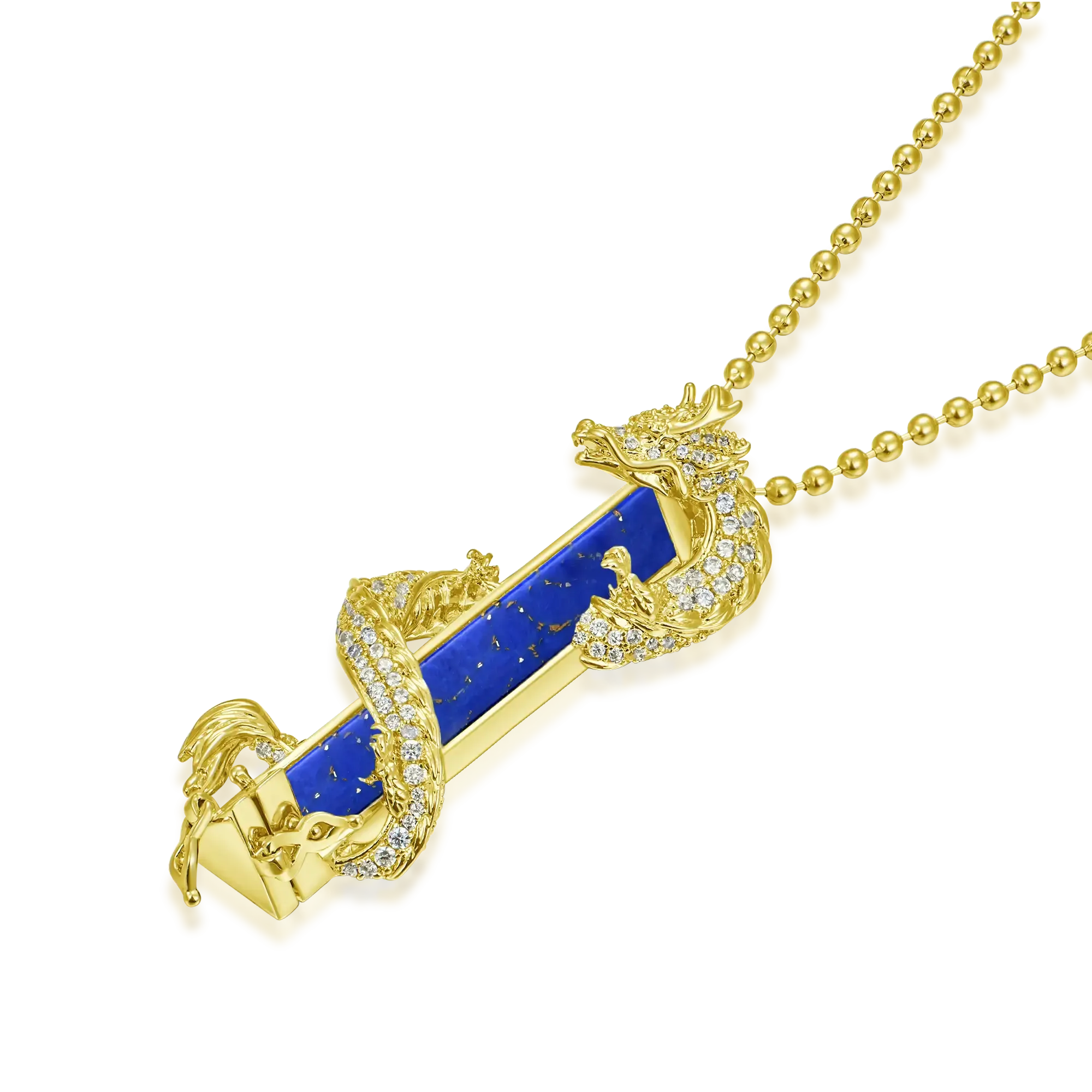 WONG Ⅱ Iced Out Lapis Lazuli Column Pendant