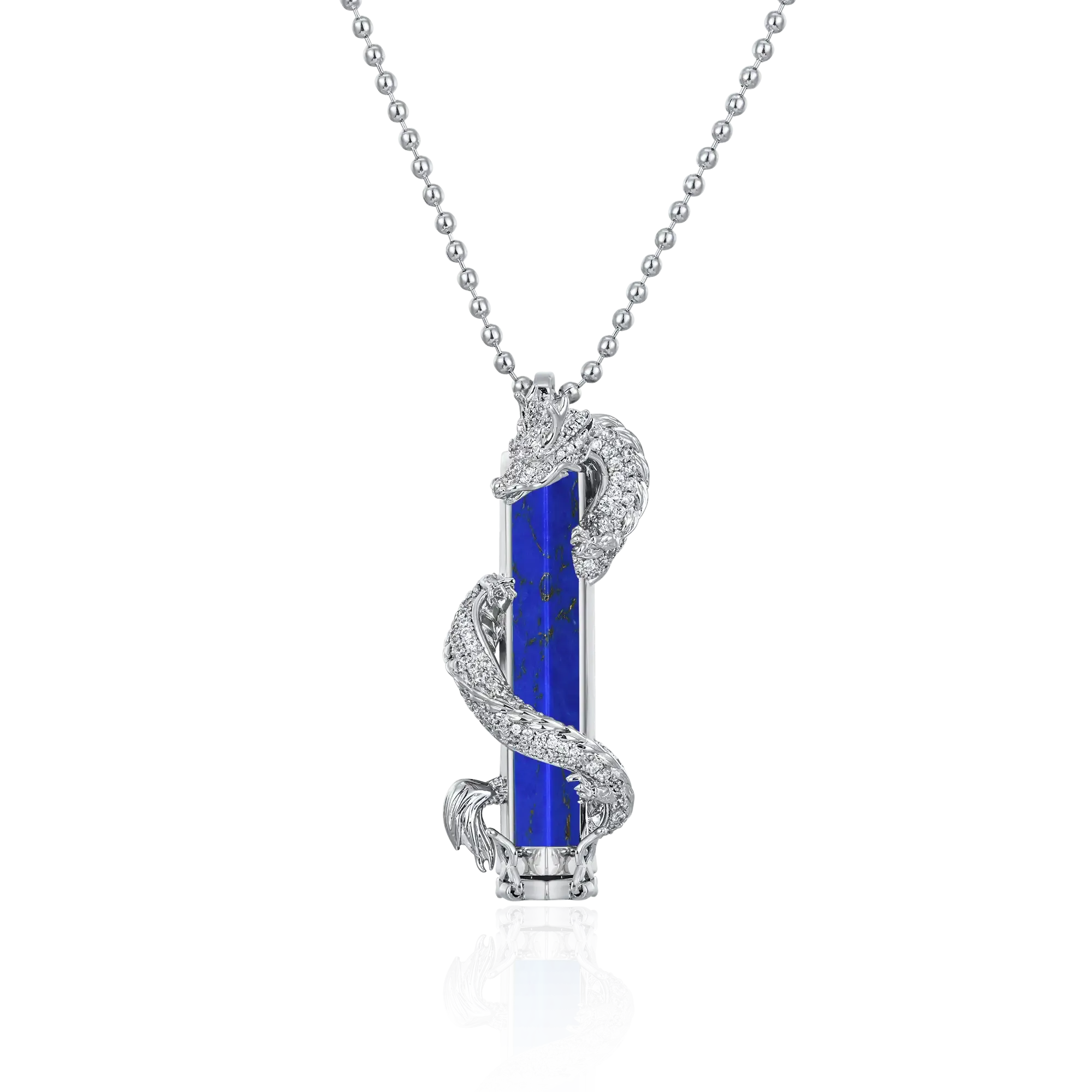 WONG Ⅱ Iced Out Lapis Lazuli Column Pendant