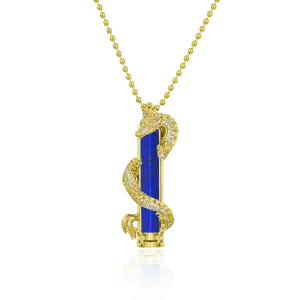 WONG Ⅱ Iced Out Lapis Lazuli Column Pendant