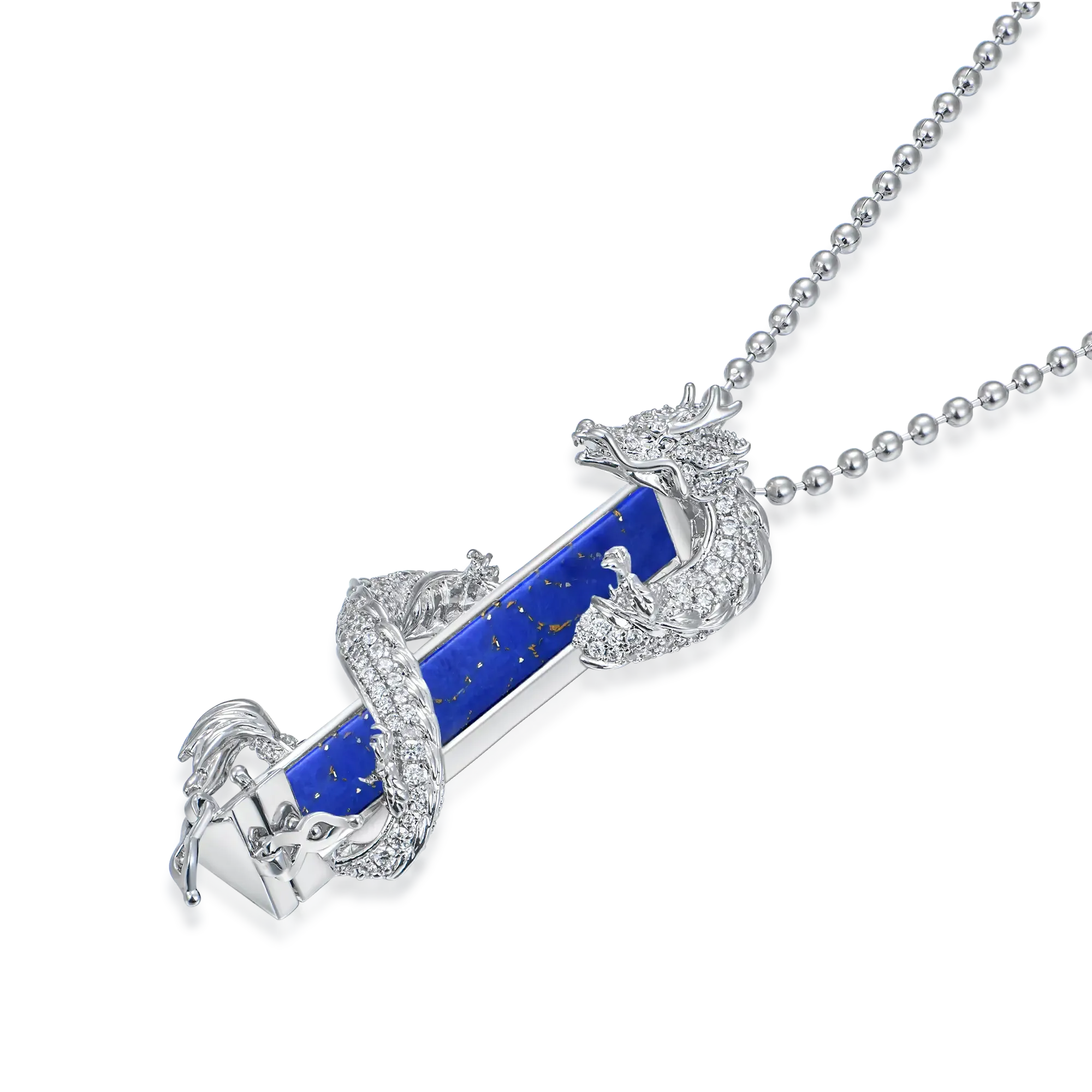 WONG Ⅱ Iced Out Lapis Lazuli Column Pendant