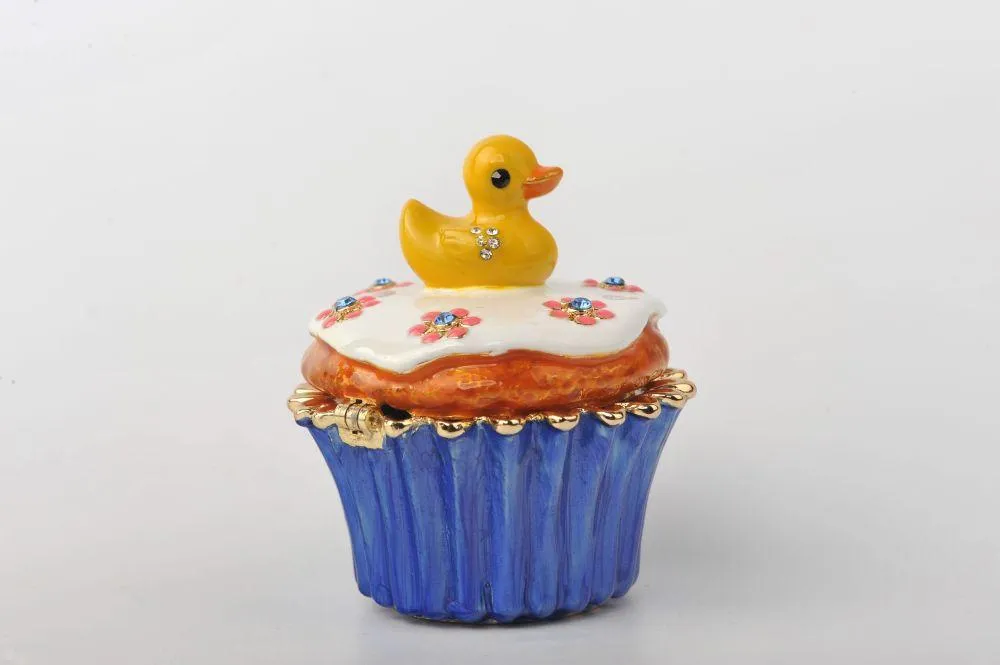 Yellow Duck on Blue Cupcake