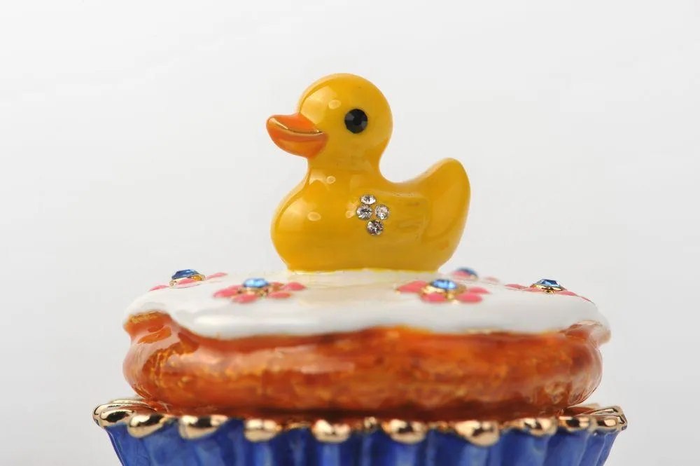 Yellow Duck on Blue Cupcake