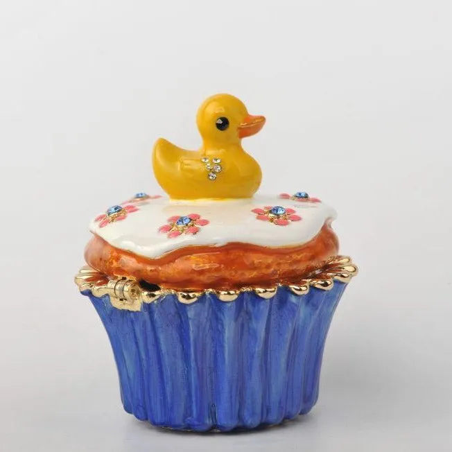 Yellow Duck on Blue Cupcake