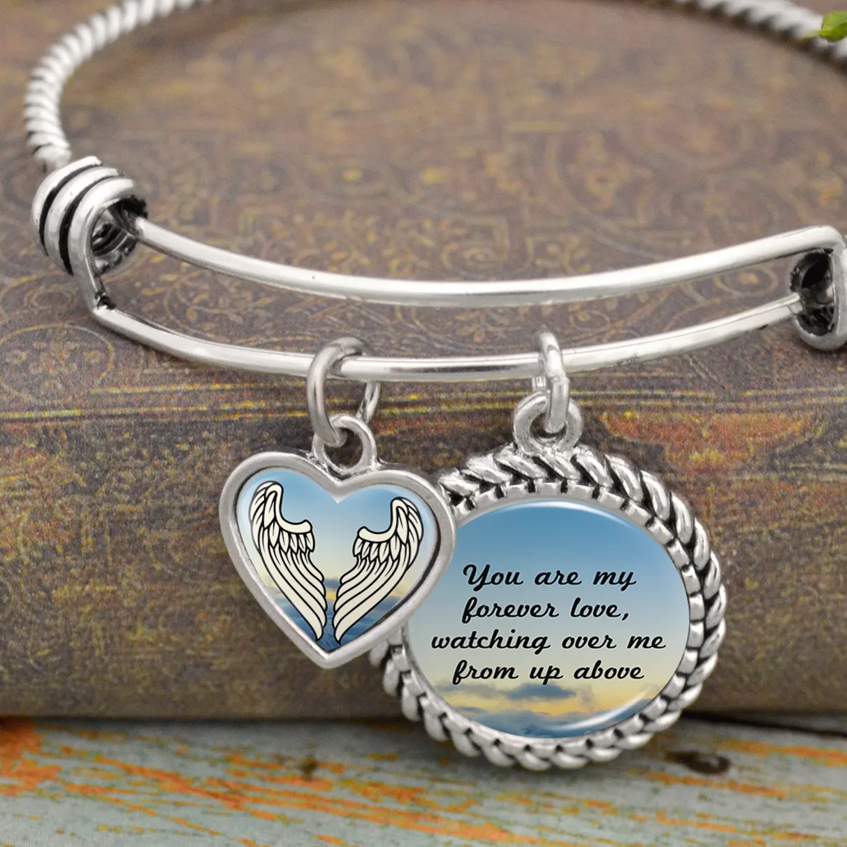You Are My Forever Love, Watching Over Me From Up Above Charm Bracelet
